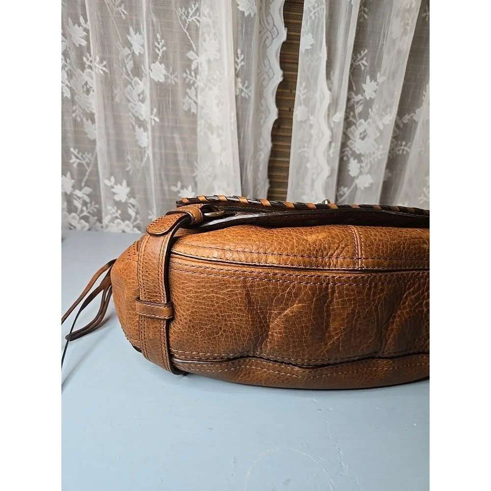 Y2K COACH Brown/Tan Leather, Chelsea Abbey Lace Up Hobo Shoulder Bag, 10971